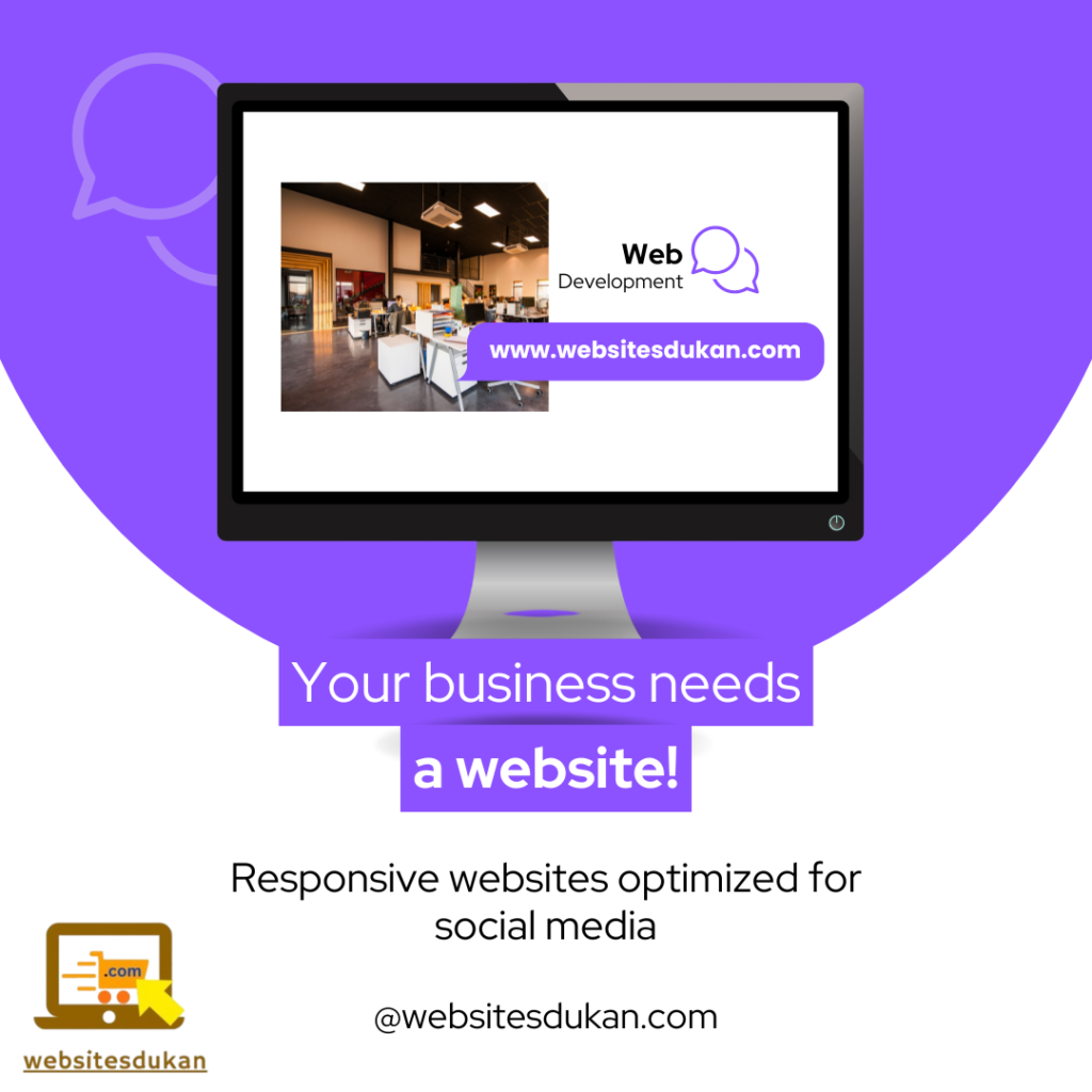 Purple and White Minimalist Your Business Needs a Website Instagram Post