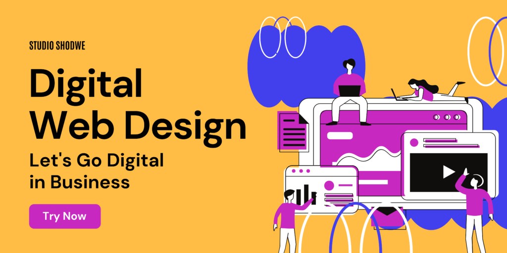 Yellow Illustrative Web Design Promotion Banner